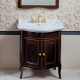 Тумба с раковиной La Beaute Classic Lorette 70 темное дерево глянец, фурнитура золото, напольная, с дверками