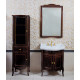 Тумба с раковиной La Beaute Classic Lorette 70 темное дерево глянец, фурнитура золото, напольная, с дверками