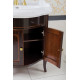 Тумба с раковиной La Beaute Classic Lorette 70 темное дерево глянец, фурнитура золото, напольная, с дверками
