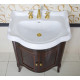 Тумба с раковиной La Beaute Classic Lorette 70 темное дерево глянец, фурнитура золото, напольная, с дверками