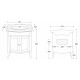 Тумба с раковиной La Beaute Classic Lorette 70 темное дерево глянец, фурнитура золото, напольная, с дверками