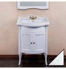 Тумба для комплекта La Beaute Classic Lorette 65 белый глянец, фурнитура бронза, напольная, с дверками