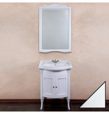 Мебель для ванной La Beaute Classic Lorette 65 белый глянец, фурнитура серебро, напольная, с дверками