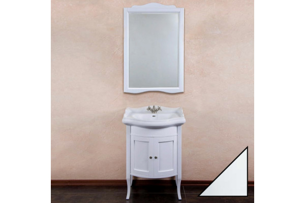 Мебель для ванной La Beaute Classic Lorette 65 белый глянец, фурнитура серебро, напольная, с дверками