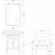 Мебель для ванной La Beaute Classic Lorette 65 белый глянец, фурнитура золото, напольная, с дверками