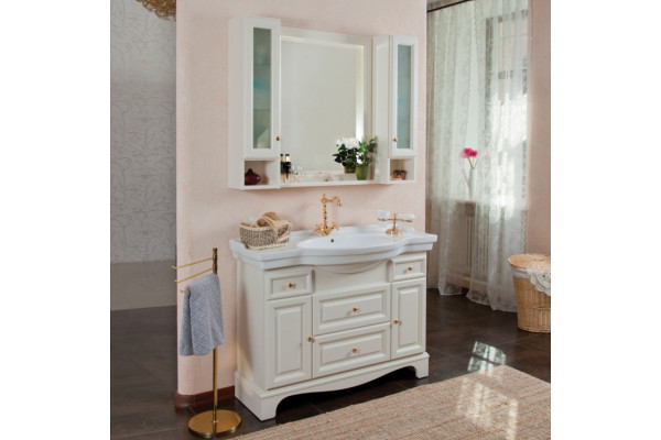 Шкаф La Beaute Classic Michel слоновая кость матовый, матовое стекло, золото L, левый, с доводчиками