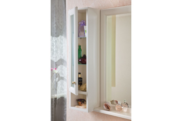 Шкаф La Beaute Classic Michel слоновая кость матовый, матовое стекло, золото L, левый, с доводчиками