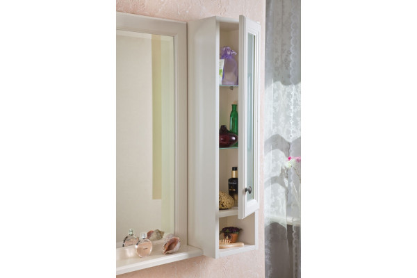 Шкаф La Beaute Classic Michel слоновая кость матовый, матовое стекло, серебро R, правый, с доводчиками