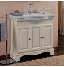 Тумба для комплекта La Beaute Classic Michel 90 слоновая кость матовый, фурнитура серебро, напольная, с дверками