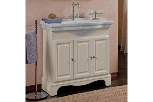 Тумба для комплекта La Beaute Classic Michel 90 слоновая кость матовый, фурнитура серебро, напольная, с дверками