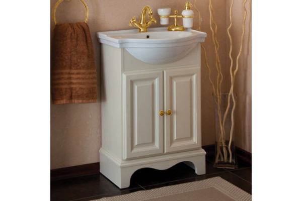 Мебель для ванной La Beaute Classic Michel 60 слоновая кость матовый, фурнитура золото, напольная, с доводчиками