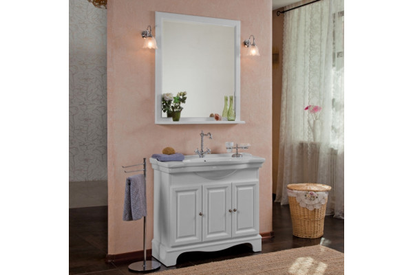 Зеркало La Beaute Classic Michel 92 белый матовый прямоугольное, с полками