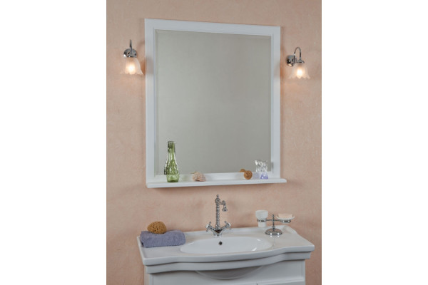 Зеркало La Beaute Classic Michel 92 белый матовый прямоугольное, с полками