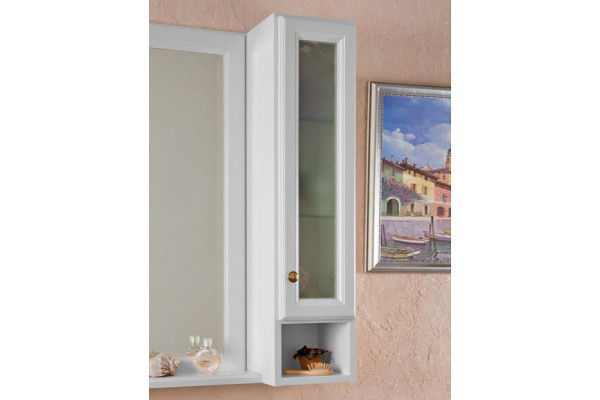 Шкаф La Beaute Classic Michel белый матовый, матовое стекло, бронза R, правый, с доводчиками