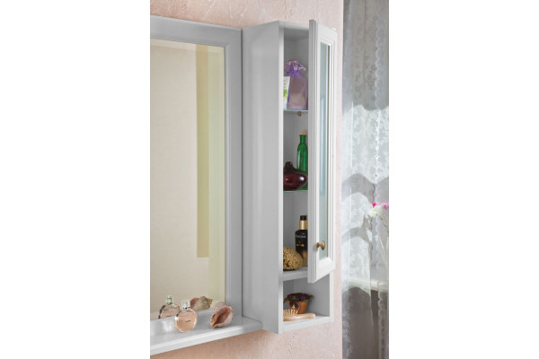 Шкаф La Beaute Classic Michel белый матовый, матовое стекло, бронза R, правый, с доводчиками