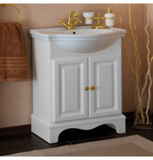 Тумба для комплекта La Beaute Classic Michel 70 белый матовый, фурнитура золото, напольная, с дверками