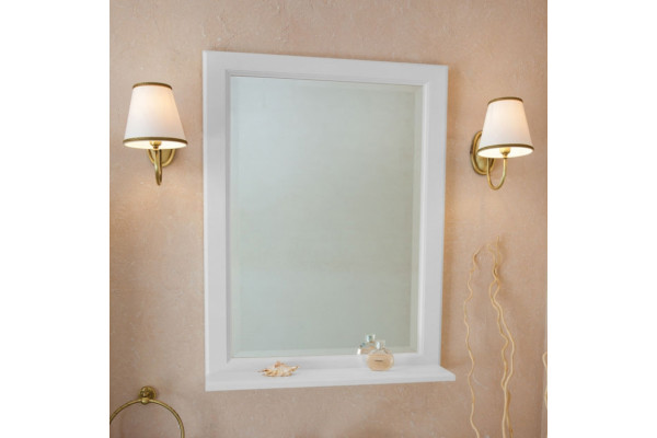 Зеркало La Beaute Classic Michel 76 белый матовый прямоугольное, с полками