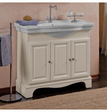 Тумба для комплекта La Beaute Classic Michel 100 слоновая кость матовый, фурнитура серебро, напольная, с дверками