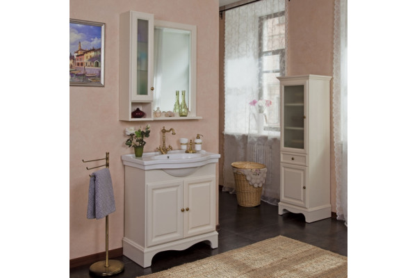 Мебель для ванной La Beaute Classic Michel 80 слоновая кость матовый, фурнитура бронза, напольная, с доводчиками