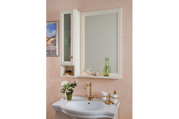 Мебель для ванной La Beaute Classic Michel 80 слоновая кость матовый, фурнитура бронза, напольная, с доводчиками