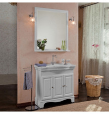 Мебель для ванной La Beaute Classic Michel 90 белый матовый, фурнитура серебро, напольная, с доводчиками