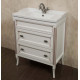 Тумба для комплекта La Beaute Classic Vivien Сassetto 70 белый с патиной, фурнитура серебро, напольная, с ящиками