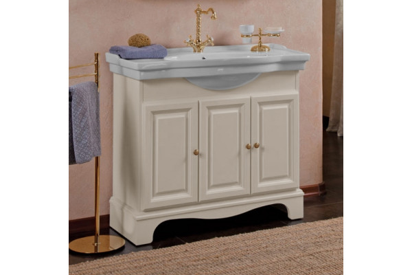 Тумба для комплекта La Beaute Classic Michel 100 слоновая кость матовый, фурнитура золото, напольная, с дверками