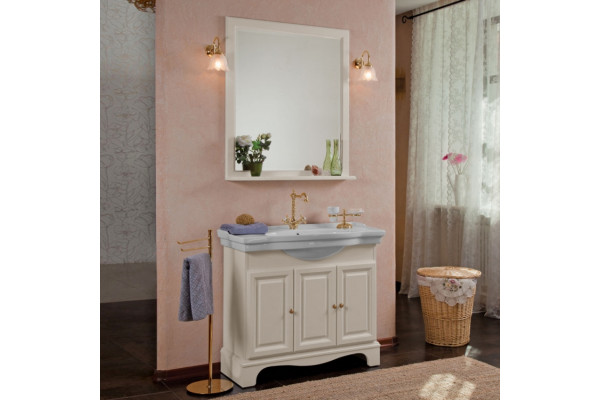 Тумба для комплекта La Beaute Classic Michel 100 слоновая кость матовый, фурнитура золото, напольная, с дверками