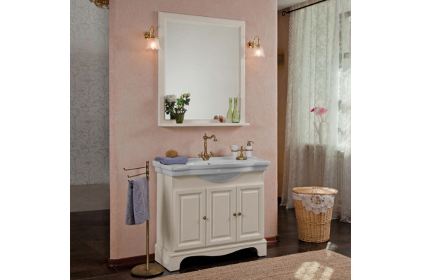Мебель для ванной La Beaute Classic Michel 100 слоновая кость матовый, фурнитура бронза, напольная, с доводчиками