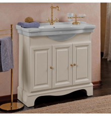 Тумба для комплекта La Beaute Classic Michel 90 слоновая кость матовый, фурнитура золото, напольная, с дверками