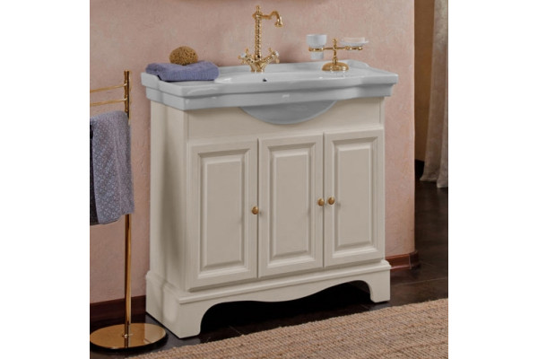 Тумба для комплекта La Beaute Classic Michel 90 слоновая кость матовый, фурнитура золото, напольная, с дверками