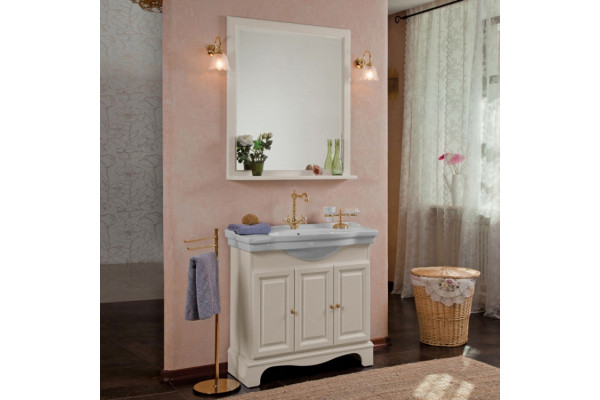 Тумба для комплекта La Beaute Classic Michel 90 слоновая кость матовый, фурнитура золото, напольная, с дверками