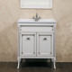 Тумба для комплекта La Beaute Classic Vivien Porta 70 белый с патиной, фурнитура серебро, напольная, с дверками