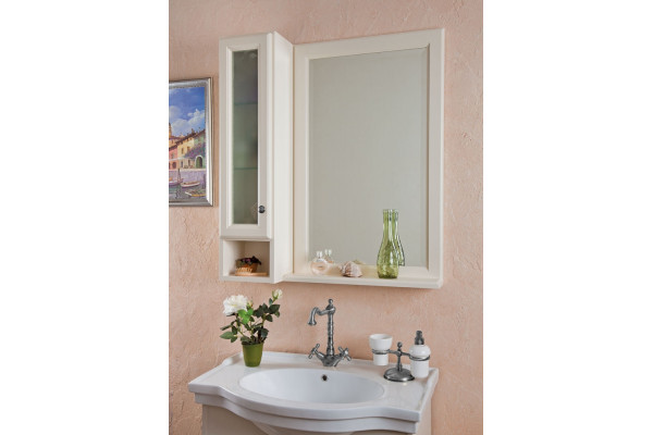 Мебель для ванной La Beaute Classic Michel 80 слоновая кость матовый, фурнитура серебро, напольная, с доводчиками