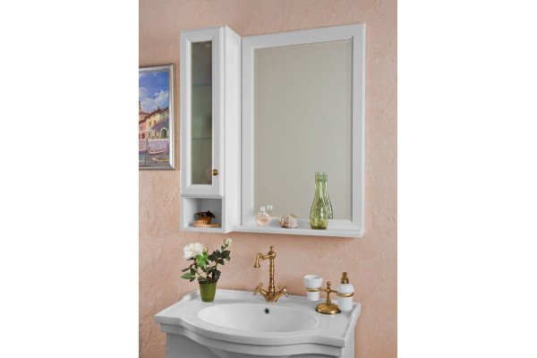 Мебель для ванной La Beaute Classic Michel 80 белый матовый, фурнитура бронза, напольная, с доводчиками