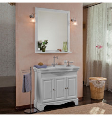Мебель для ванной La Beaute Classic Michel 100 белый матовый, фурнитура серебро, напольная, с доводчиками