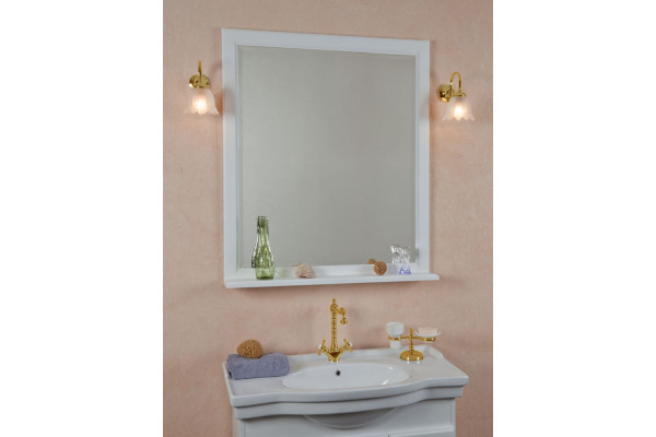 Мебель для ванной La Beaute Classic Michel 90 белый матовый, фурнитура золото, напольная, с доводчиками