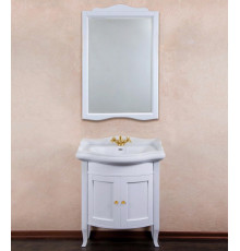 Мебель для ванной La Beaute Classic Lorette 70 белый матовый, фурнитура золото, напольная, с дверками