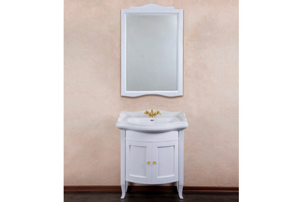 Мебель для ванной La Beaute Classic Lorette 70 белый матовый, фурнитура золото, напольная, с дверками