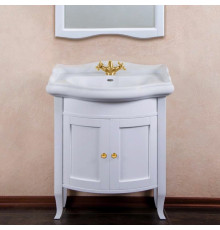 Тумба для комплекта La Beaute Classic Lorette 70 белый матовый, фурнитура золото, напольная, с дверками