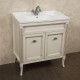Тумба для комплекта La Beaute Classic Vivien Porta 80 слоновая кость с патиной, фурнитура серебро, напольная, с дверками