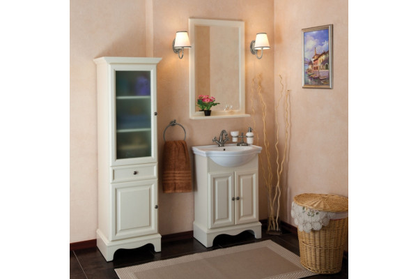 Мебель для ванной La Beaute Classic Michel 60 слоновая кость матовый, фурнитура серебро, напольная, с доводчиками