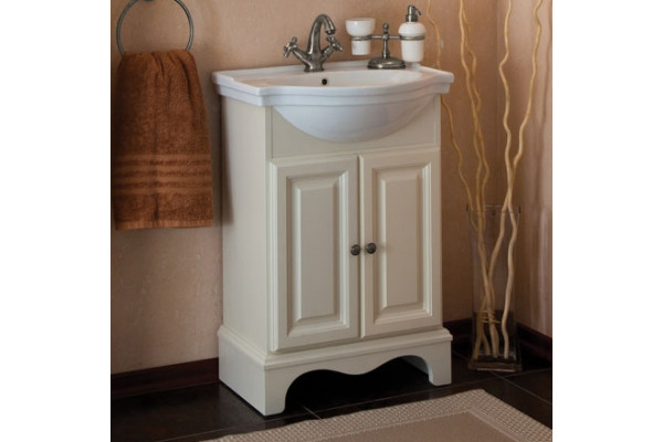 Мебель для ванной La Beaute Classic Michel 60 слоновая кость матовый, фурнитура серебро, напольная, с доводчиками
