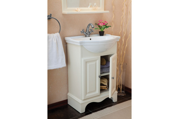 Тумба для комплекта La Beaute Classic Michel 60 слоновая кость матовый, фурнитура серебро, напольная, с дверками