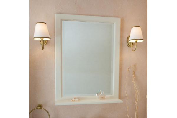 Зеркало La Beaute Classic Michel 76 слоновая кость матовый прямоугольное, с полками