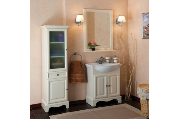 Мебель для ванной La Beaute Classic Michel 70 слоновая кость матовый, фурнитура серебро, напольная, с доводчиками