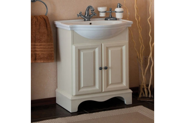 Мебель для ванной La Beaute Classic Michel 70 слоновая кость матовый, фурнитура серебро, напольная, с доводчиками