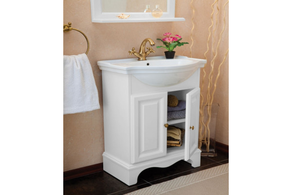 Мебель для ванной La Beaute Classic Michel 70 белый матовый, фурнитура бронза, напольная, с доводчиками