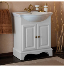 Тумба для комплекта La Beaute Classic Michel 70 белый матовый, фурнитура бронза, напольная, с дверками