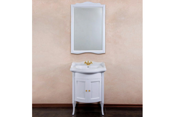 Мебель для ванной La Beaute Classic Lorette 65 белый матовый, фурнитура золото, напольная, с дверками